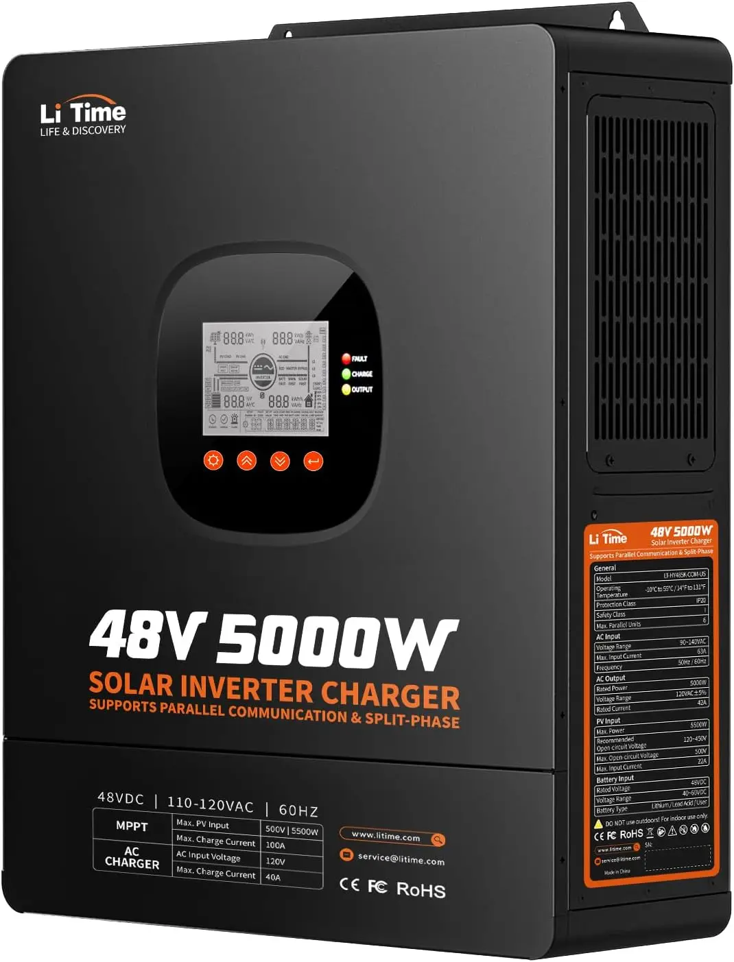 Parallel Solar Inverter 48V 5000W Mppt - LiTime 5000W Güneş Enerjili Hibrit İnverter