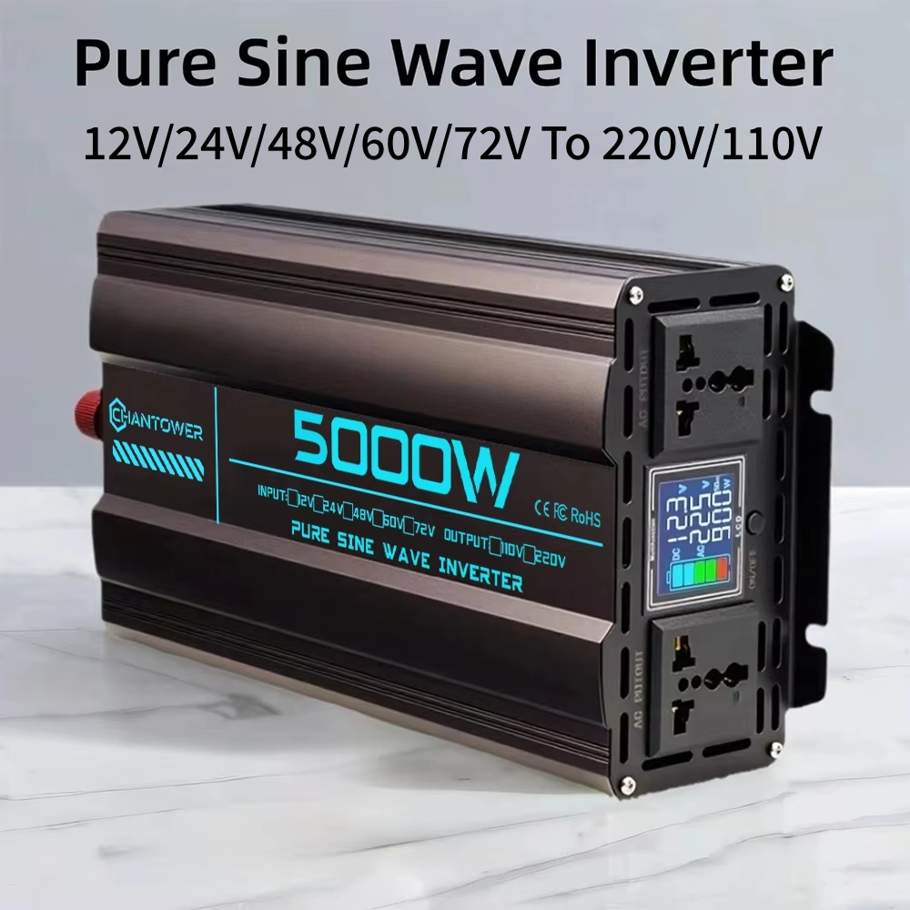 Pure Sine Wave Inverter 5000W 48V 220V - Saf Sinüs Dalgası İnvertör DC 12V/24V/48V/60V/72V