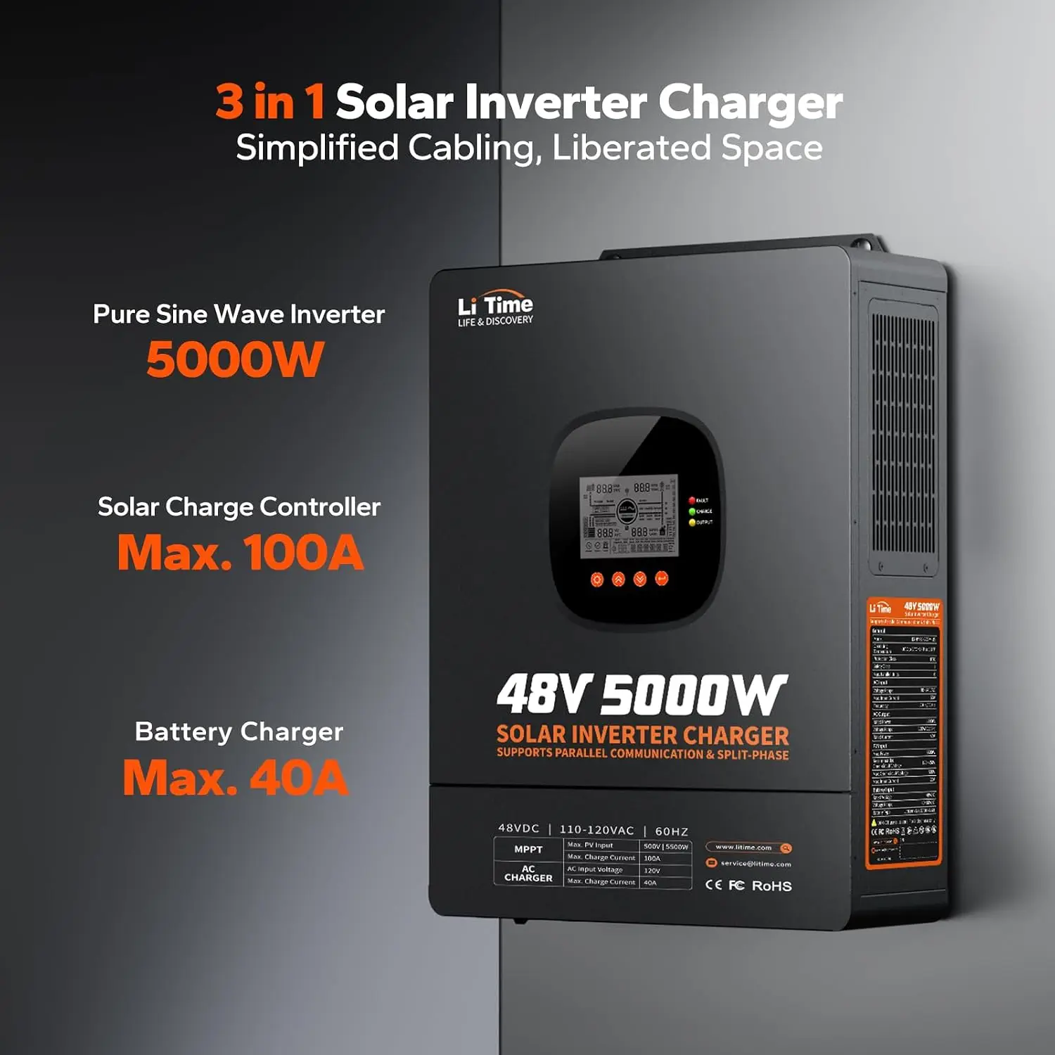 LiTime 5000W Güneş Enerjili Hi - Parallel Solar Inverter 48V 5000W Mppt incelemesi ve fiyatı