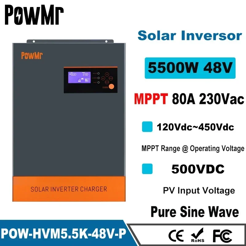 3 Fazlı Hibrit Güneş İnvertörü - Hybrid Solar Inverter 5.5Kw Mppt 48V incelemesi ve fiyatı