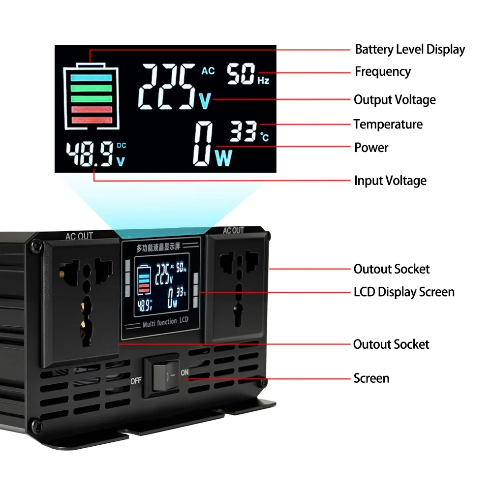 Saf Sinüs Dalgası İnvertörü DC - Pure Sine Wave Inverter 5000W 48V 220V incelemesi ve fiyatı