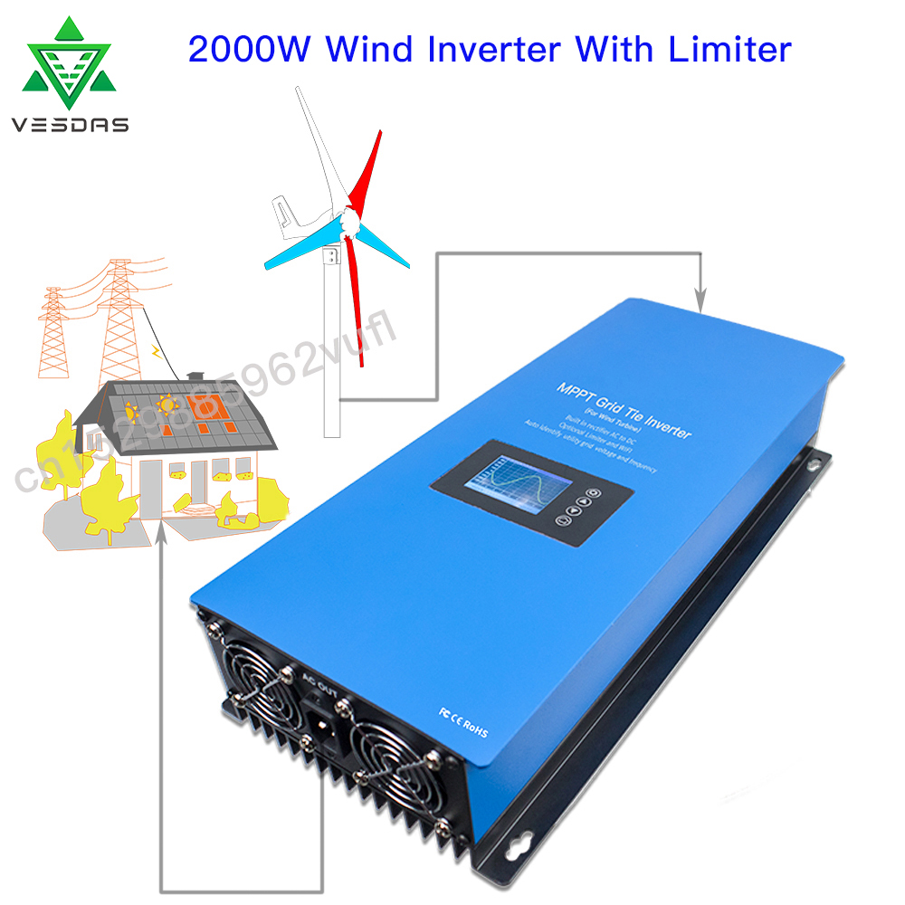 1000W 2000W rüzgar MPPT güç şe - Grid Tie Inverter Limiter 2000W incelemesi ve fiyatı