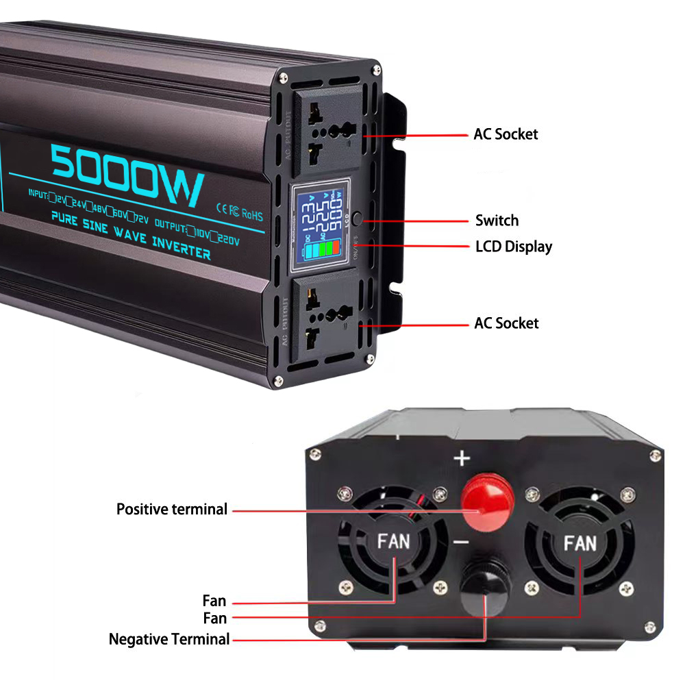 Saf Sinüs Dalgası İnvertör DC  - Pure Sine Wave Inverter 5000W 48V 220V incelemesi ve fiyatı